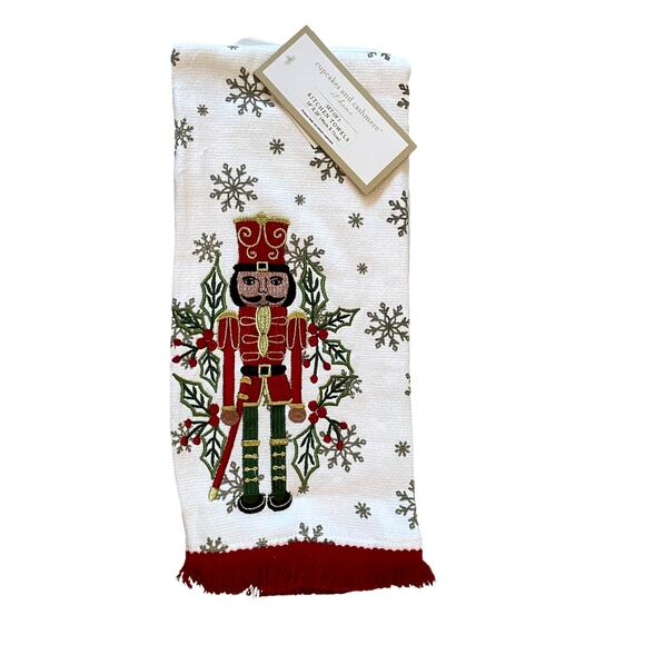 3pc Cupcakes & Cashmere Christmas Nutcracker Kitchen Towels Embroidered 18x28 - Picture 9 of 13